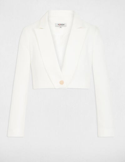 Short straight jacket ivory women