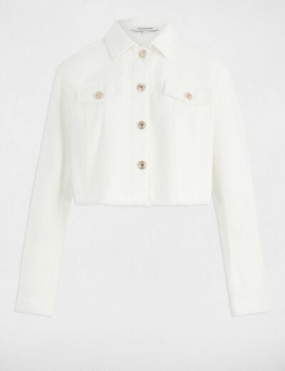 Short denim jacket white women