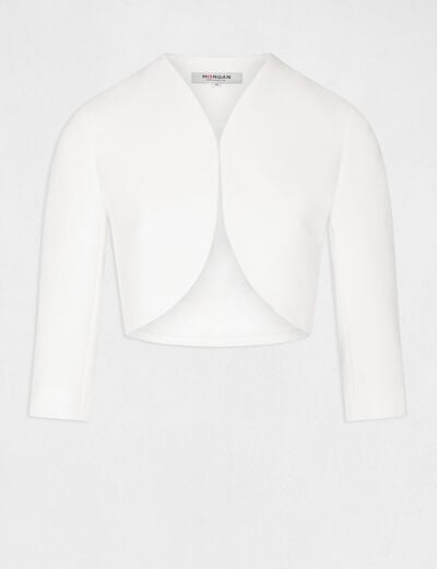 Straight jacket with 3/4-length sleeves ivory women