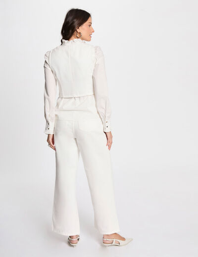 Denim sleeveless waistcoat white women